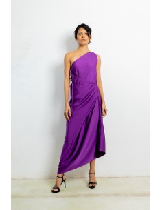 One shoulder drape dress