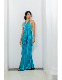 Long knot drape dress